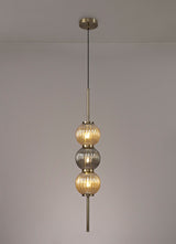 FRA5447 Franz Pendant 3 Light in a Antique Brass/Smoked/Amber Finish