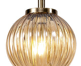 FRA5447 Franz Pendant 3 Light in a Antique Brass/Smoked/Amber Finish