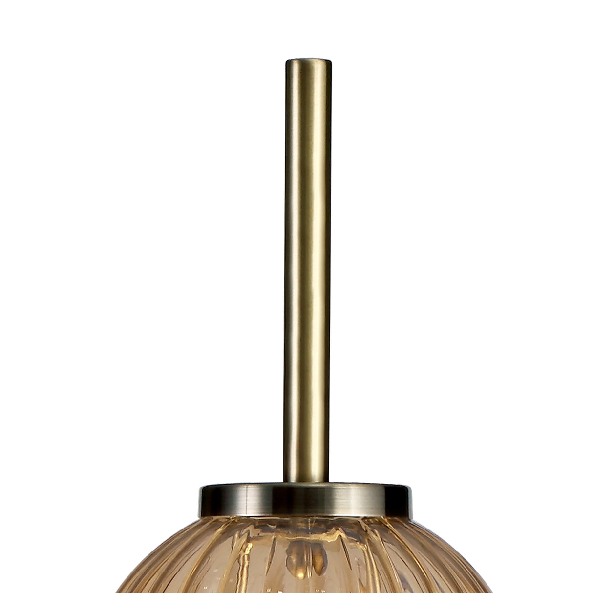 FRA6447 Franz 67cm Table Lamp 3 Light in a Antique Brass/Smoked/Amber Finish