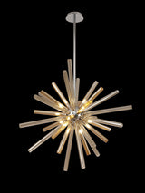 FUL0047 Fulu Pendant 16 Light in a Chrome/Amber/Champagne Finish