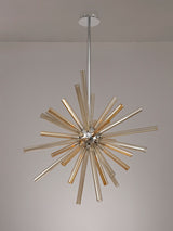 FUL0047 Fulu Pendant 16 Light in a Chrome/Amber/Champagne Finish