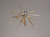 FUL1047 Fulu Semi Ceiling 8 Light in a Chrome/Amber/Champagne Finish