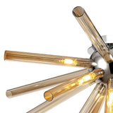 FUL1047 Fulu Semi Ceiling 8 Light in a Chrome/Amber/Champagne Finish