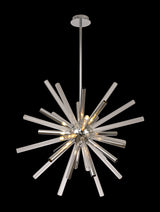 FUL2047 Fulu Pendant 16 Light in a Chrome/Chrome/Clear Finish