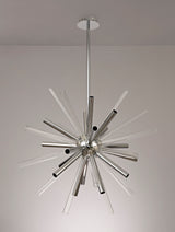 FUL2047 Fulu Pendant 16 Light in a Chrome/Chrome/Clear Finish