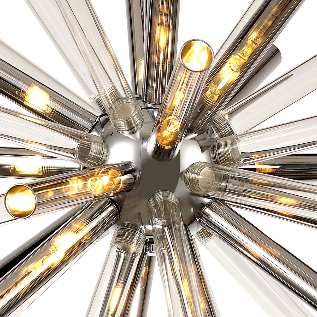 FUL2047 Fulu Pendant 16 Light in a Chrome/Chrome/Clear Finish