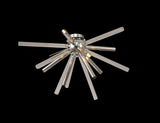 FUL3047 Fulu Semi Ceiling 8 Light in a Chrome/Chrome/Clear Finish