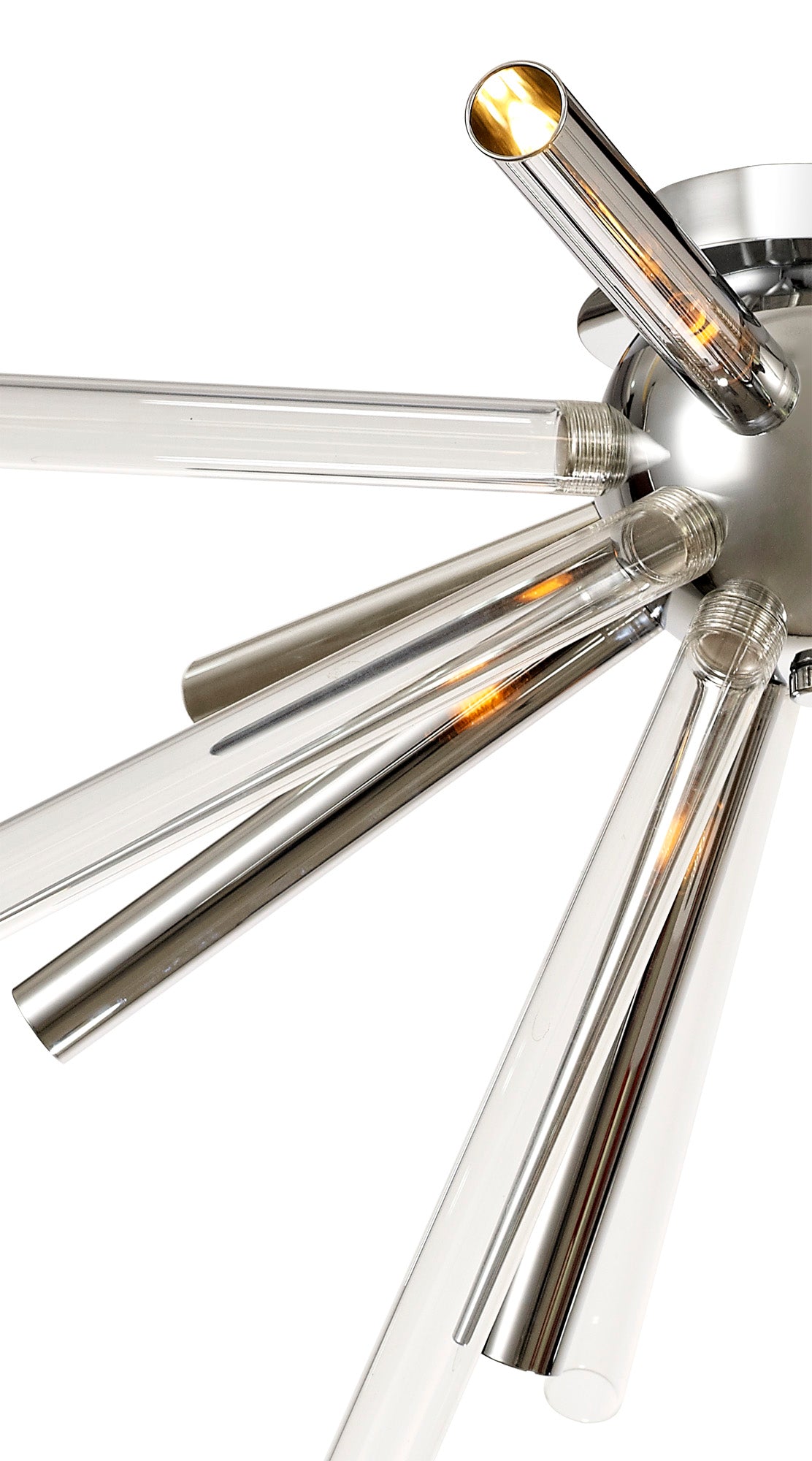 FUL3047 Fulu Semi Ceiling 8 Light in a Chrome/Chrome/Clear Finish