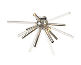 FUL3047 Fulu Semi Ceiling 8 Light in a Chrome/Chrome/Clear Finish