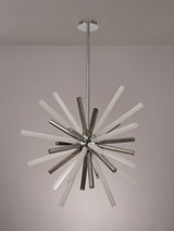 FUL7408 Fulu Pendant 16 Light in a Chrome/Smoked/Frosted Finish