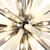 FUL7408 Fulu Pendant 16 Light in a Chrome/Smoked/Frosted Finish