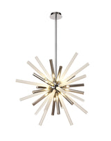 FUL7408 Fulu Pendant 16 Light in a Chrome/Smoked/Frosted Finish