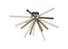 FUL8408 Fulu Semi Ceiling 8 Light in a Chrome/Smoked/Frosted Finish