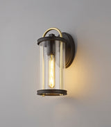 GAK2857 Gakyid Small Wall Lamp 1 Light IP54 Indoor/Outdoor Use in a Black/Gold/Clear Finish