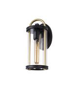 GAK2857 Gakyid Small Wall Lamp 1 Light IP54 Indoor/Outdoor Use in a Black/Gold/Clear Finish