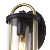 GAK2857 Gakyid Small Wall Lamp 1 Light IP54 Indoor/Outdoor Use in a Black/Gold/Clear Finish