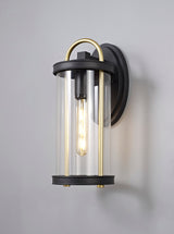 GAK3857 Gakyid Large Wall Lamp 1 Light IP54 Indoor/Outdoor Use in a Black/Gold/Clear Finish