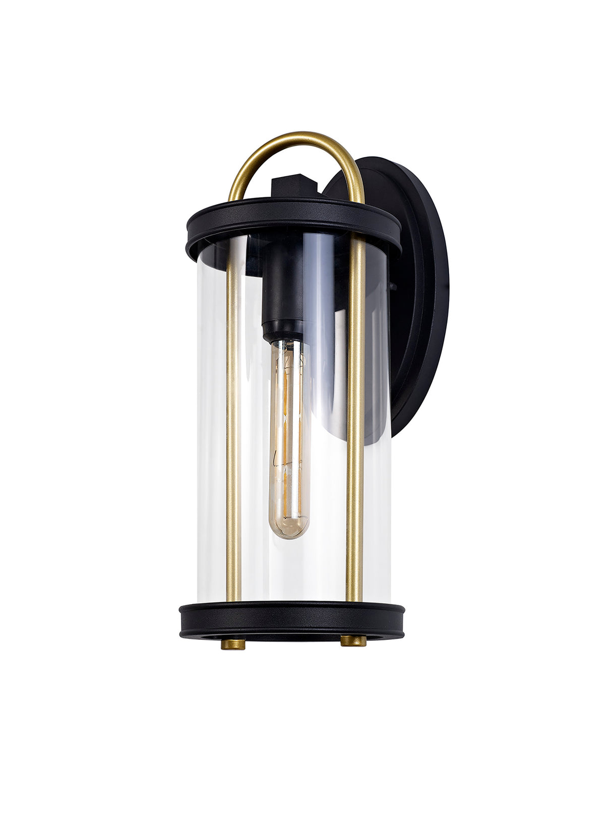 GAK3857 Gakyid Large Wall Lamp 1 Light IP54 Indoor/Outdoor Use in a Black/Gold/Clear Finish