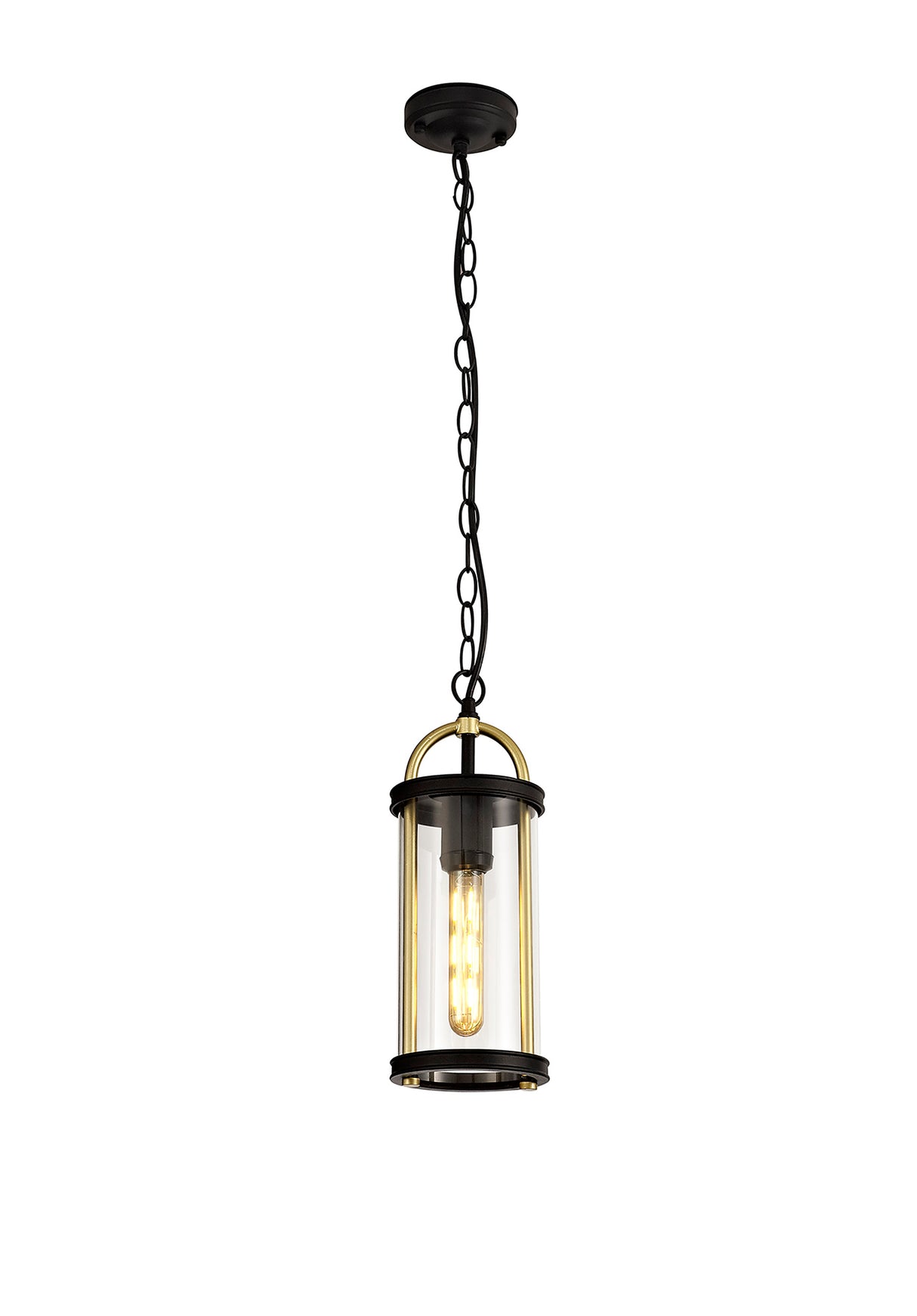 GAK4857 Gakyid Pendant 1 Light IP54 Indoor/Outdoor Use in a Black/Gold/Clear Finish