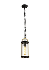 GAK4857 Gakyid Pendant 1 Light IP54 Indoor/Outdoor Use in a Black/Gold/Clear Finish