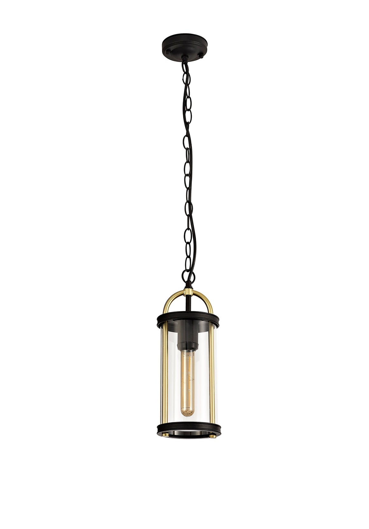 GAK4857 Gakyid Pendant 1 Light IP54 Indoor/Outdoor Use in a Black/Gold/Clear Finish