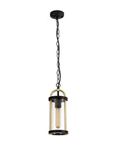 GAK4857 Gakyid Pendant 1 Light IP54 Indoor/Outdoor Use in a Black/Gold/Clear Finish