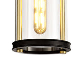 GAK4857 Gakyid Pendant 1 Light IP54 Indoor/Outdoor Use in a Black/Gold/Clear Finish