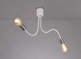 GIN1567 Ginan Flexible Ceiling 2 Light in a Satin White/Satin Nickel Finish