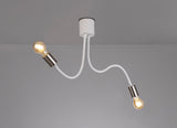 GIN1567 Ginan Flexible Ceiling 2 Light in a Satin White/Satin Nickel Finish