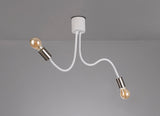 GIN1567 Ginan Flexible Ceiling 2 Light in a Satin White/Satin Nickel Finish