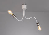 GIN1567 Ginan Flexible Ceiling 2 Light in a Satin White/Satin Nickel Finish