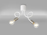 GIN1567 Ginan Flexible Ceiling 2 Light in a Satin White/Satin Nickel Finish