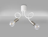 GIN1567 Ginan Flexible Ceiling 2 Light in a Satin White/Satin Nickel Finish