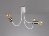 GIN2567 Ginan Flexible Ceiling 3 Light in a Satin White/Satin Nickel Finish