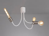 GIN2567 Ginan Flexible Ceiling 3 Light in a Satin White/Satin Nickel Finish