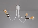 GIN2567 Ginan Flexible Ceiling 3 Light in a Satin White/Satin Nickel Finish