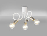 GIN2567 Ginan Flexible Ceiling 3 Light in a Satin White/Satin Nickel Finish