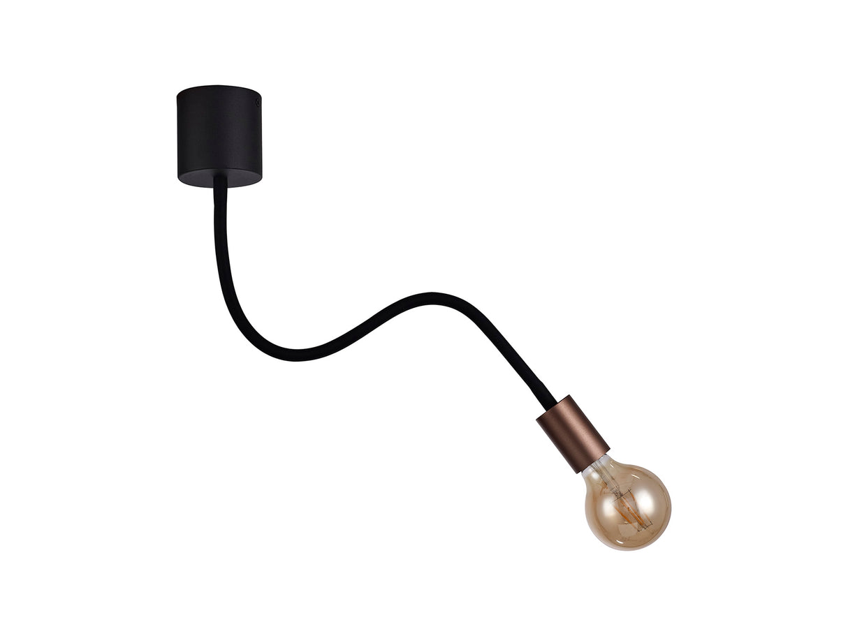 GIN3467 Ginan Flexible Ceiling 1 Light in a Satin Black/Brushed Copper Finish