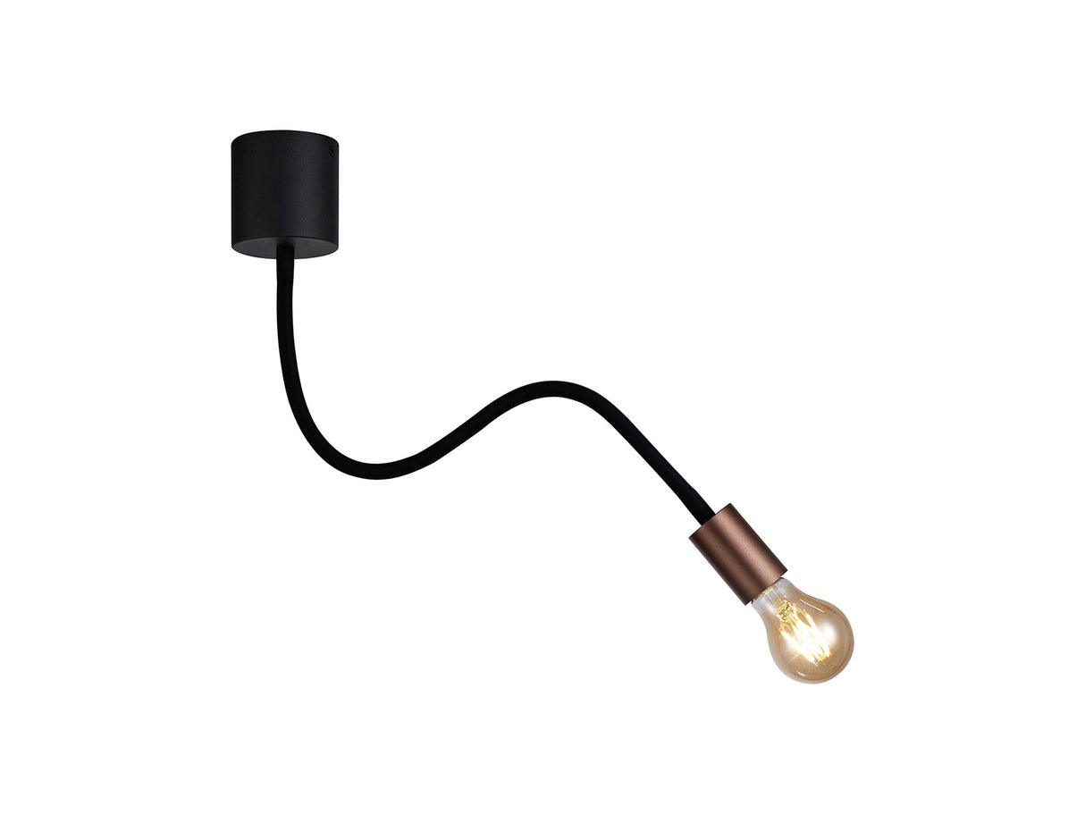 GIN3467 Ginan Flexible Ceiling 1 Light in a Satin Black/Brushed Copper Finish