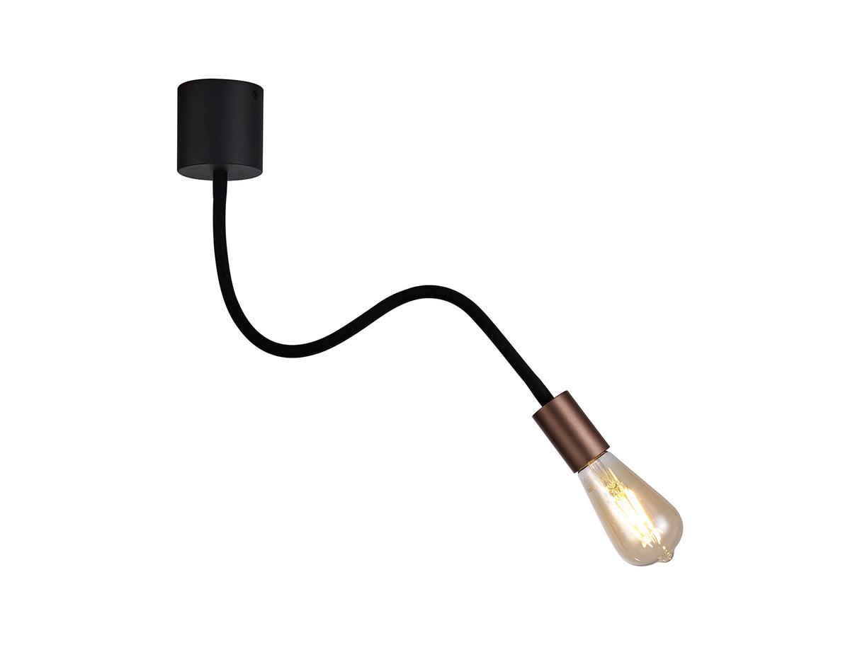 GIN3467 Ginan Flexible Ceiling 1 Light in a Satin Black/Brushed Copper Finish