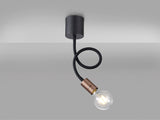 GIN3467 Ginan Flexible Ceiling 1 Light in a Satin Black/Brushed Copper Finish