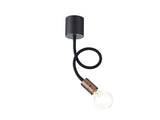 GIN3467 Ginan Flexible Ceiling 1 Light in a Satin Black/Brushed Copper Finish