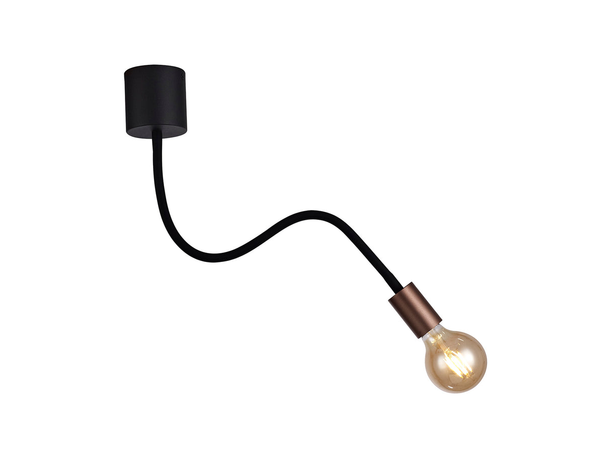 GIN3467 Ginan Flexible Ceiling 1 Light in a Satin Black/Brushed Copper Finish