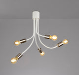 GIN3567 Ginan Flexible Ceiling 5 Light in a Satin White/Satin Nickel Finish