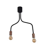 GIN4467 Ginan Flexible Ceiling 2 Light in a Satin Black/Brushed Copper Finish