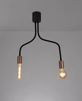 GIN4467 Ginan Flexible Ceiling 2 Light in a Satin Black/Brushed Copper Finish