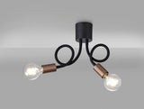 GIN4467 Ginan Flexible Ceiling 2 Light in a Satin Black/Brushed Copper Finish