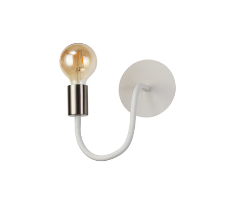 GIN4567 Ginan Flexible Switched Wall Lamp 1 Light in a Satin White/Satin Nickel Finish