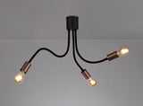 GIN5467 Ginan Flexible Ceiling 3 Light in a Satin Black/Brushed Copper Finish