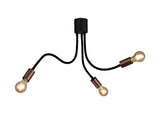 GIN5467 Ginan Flexible Ceiling 3 Light in a Satin Black/Brushed Copper Finish